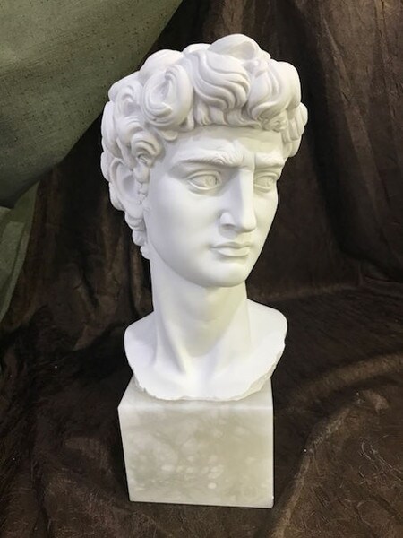 David Bust Staue Portrait Marble by Michelangelo imported Italy